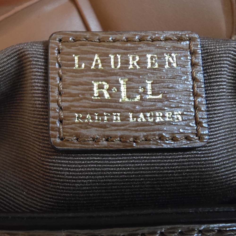 Ralph Lauren RLL Double Handle Leather Tote – Cognac - Picture 2 of 3